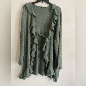 BloomChic Sage Diamond Knit Sweater